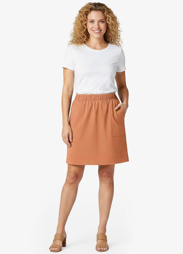 Infinita Cor - Saia Feminina em Molicotton Marrom 3