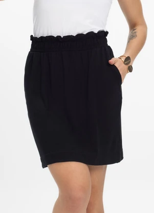 Infinita Cor - Saia Feminina em Molicotton Preto - INFINITA COR