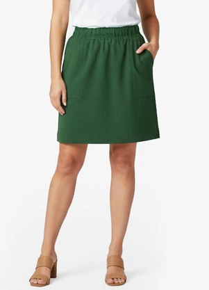 Infinita Cor - Saia Feminina em Molicotton Verde - INFINITA COR