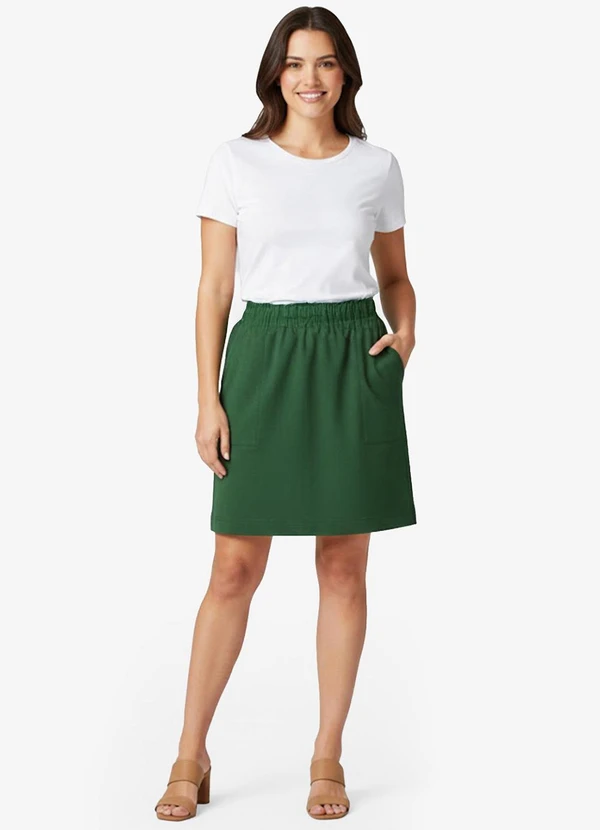 Infinita Cor - Saia Feminina em Molicotton Verde 3