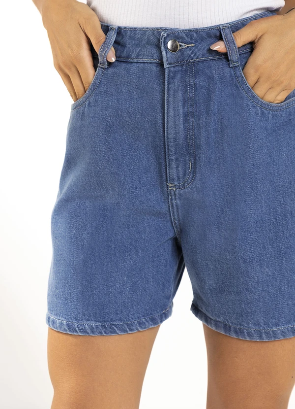 Marialícia - Shorts Feminino Jeans Curto Azul 5