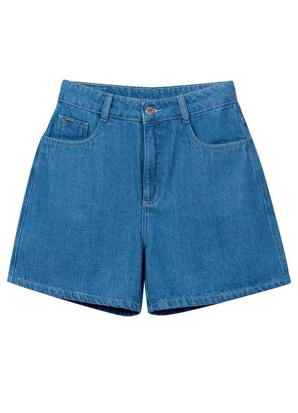 Marialícia - Shorts Feminino Jeans Curto Azul 7