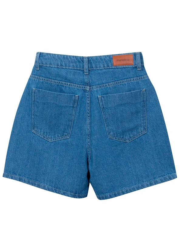Marialícia - Shorts Feminino Jeans Curto Azul 8