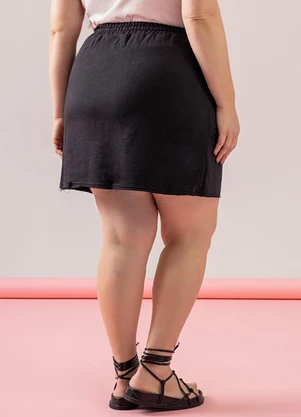 Just Basic - Saia Feminina Moletom Preto - JUST BASIC