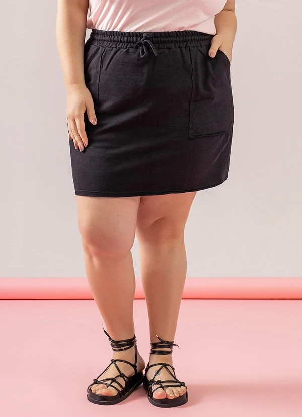 Just Basic - Saia Feminina Moletom Preto
