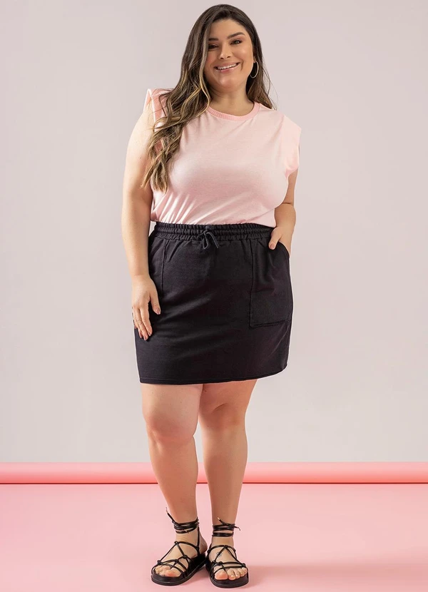 Just Basic - Saia Feminina Moletom Preto 3