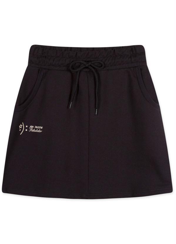 Pakalolo - Saia Feminina Moletom Preto