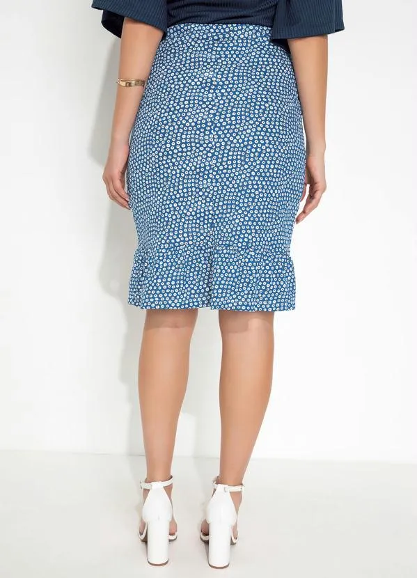 Moda Pop - Saia Floral com Faixa para Amarração e Bolsos 2