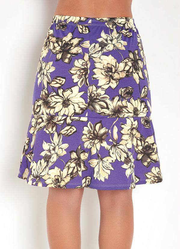 Outlet - Saia Floral Roxa com Babado 2