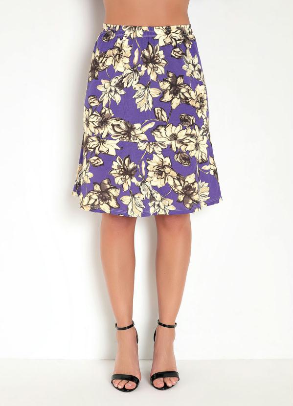 Outlet - Saia Floral Roxa com Babado 3