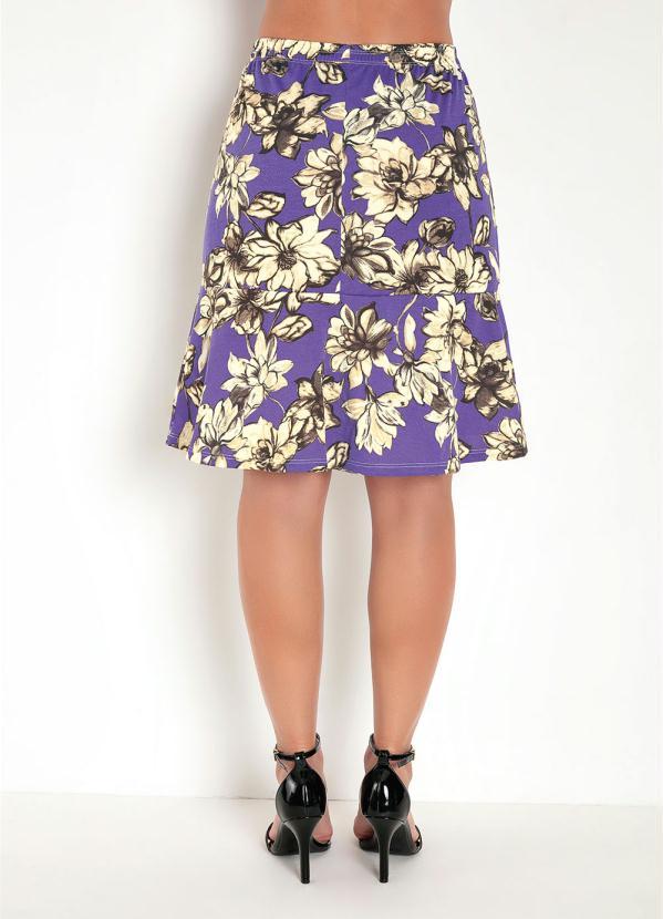 Outlet - Saia Floral Roxa com Babado 4