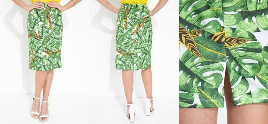 Saia Folhas Verde com El�stico