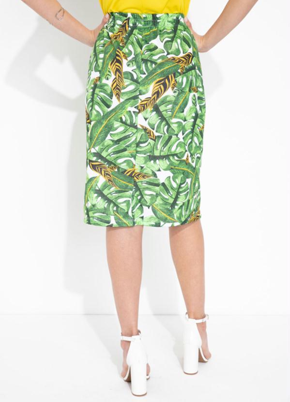 Outlet - Saia Folhas Verde com Elástico 2
