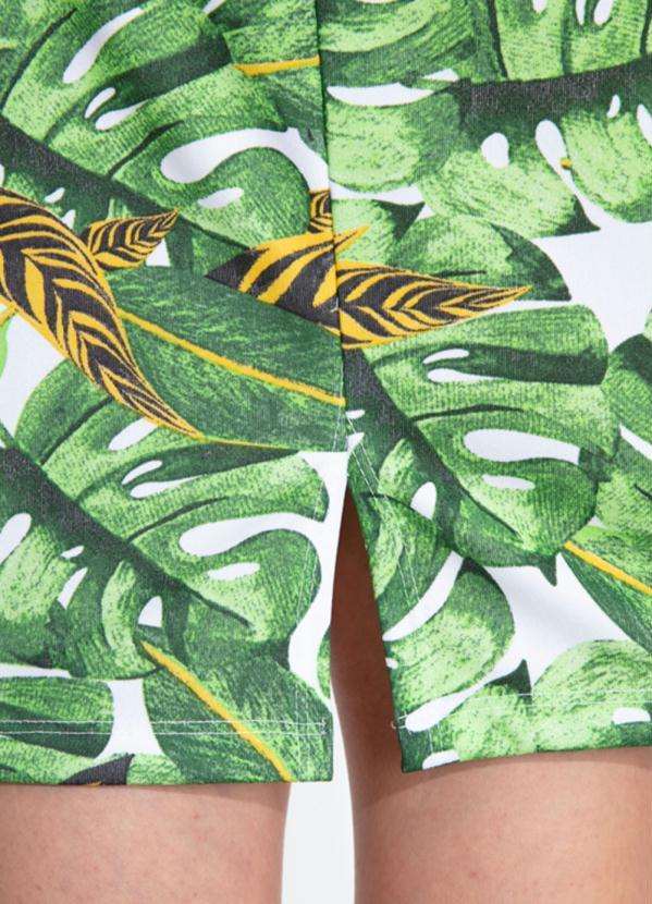 Outlet - Saia Folhas Verde com Elástico 3