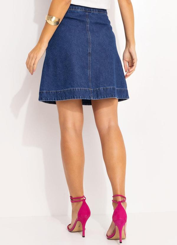 Quintess - Saia Jeans Azul Escuro em Jeans 2