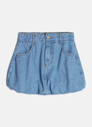 Authoria - Saia Jeans Balonê  Azul - AUTHORIA