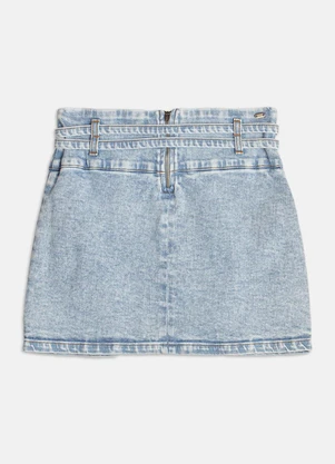 Authoria - Saia Jeans com Cinto  Azul - AUTHORIA