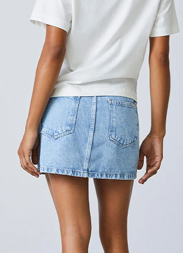 Authoria - Saia Jeans com Strass Azul 2