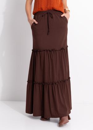 Saia (Marrom) em Malha de Algod�o