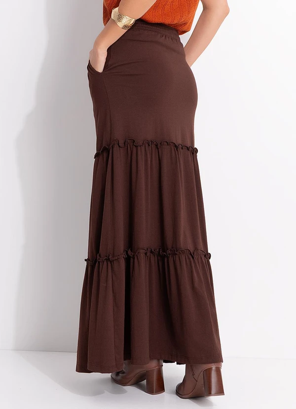 Quintess - Saia Marrom em Malha de Algodão 2