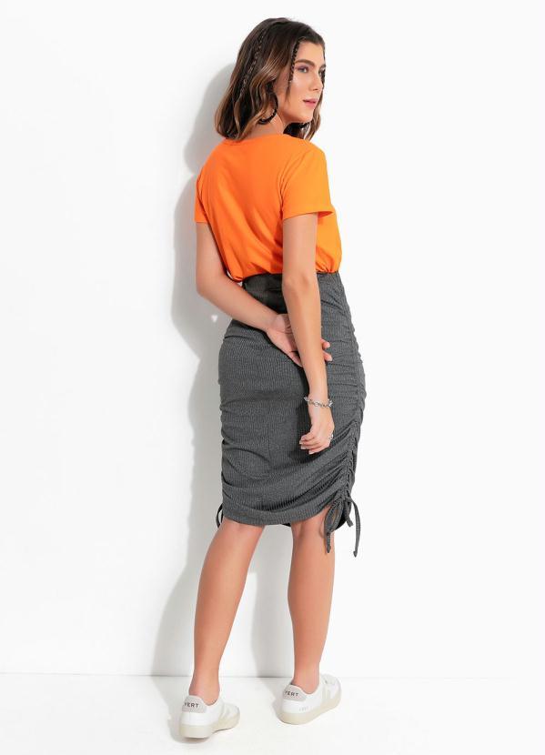 Outlet - Saia Mescla Chumbo com Amarrações Laterais 5