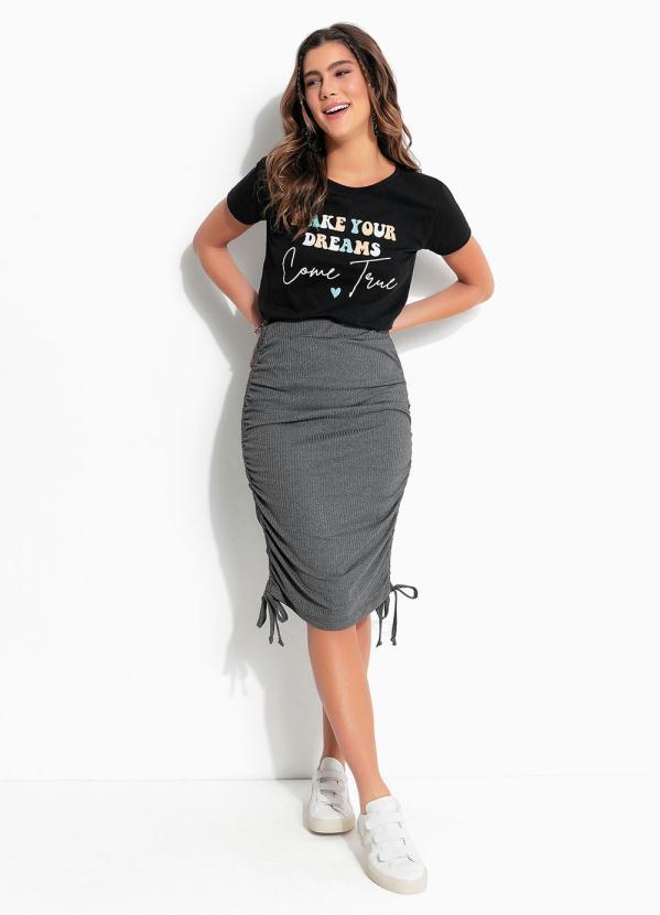 Outlet - Saia Mescla Chumbo com Amarrações Laterais 6