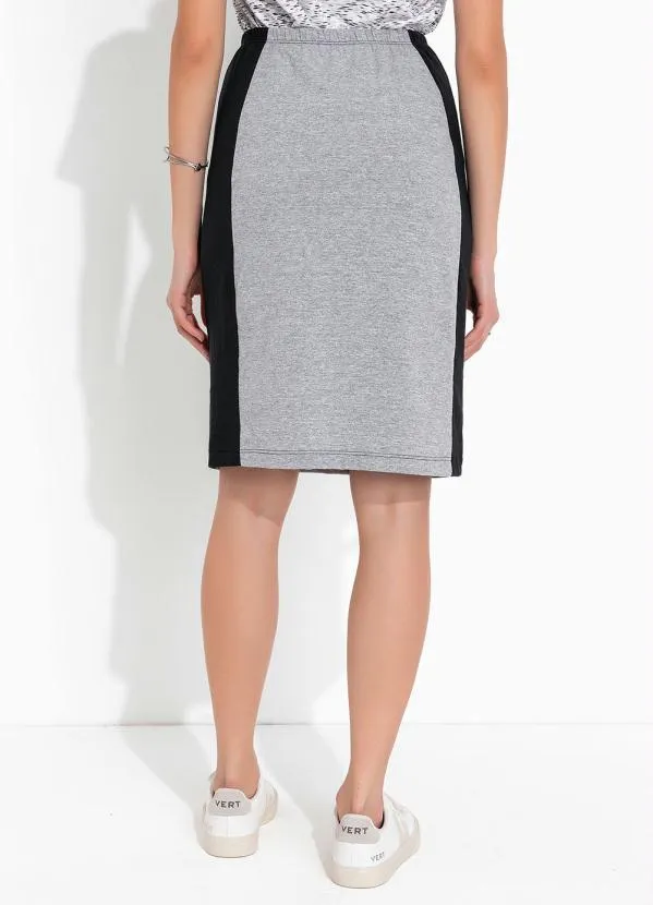 Moda Pop - Saia Mescla e Preta com Recortes 2