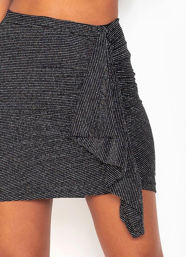 Colcci - Saia Metalizada de Malha Preto 6