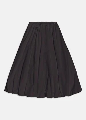 Authoria - Saia Midi de Alfaiataria Balonê  Preto - AUTHORIA