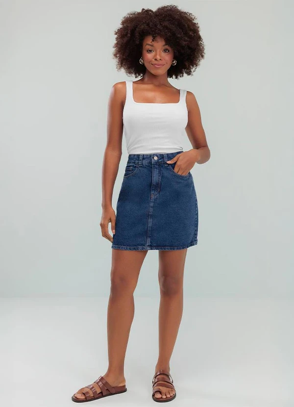 Angel - Saia Mini Jeans Escuro 3