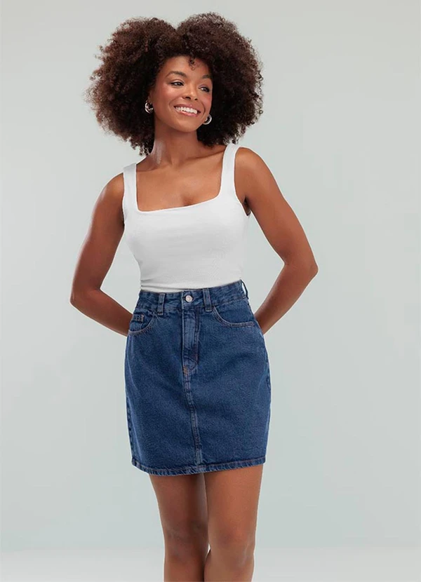 Angel - Saia Mini Jeans Escuro 4
