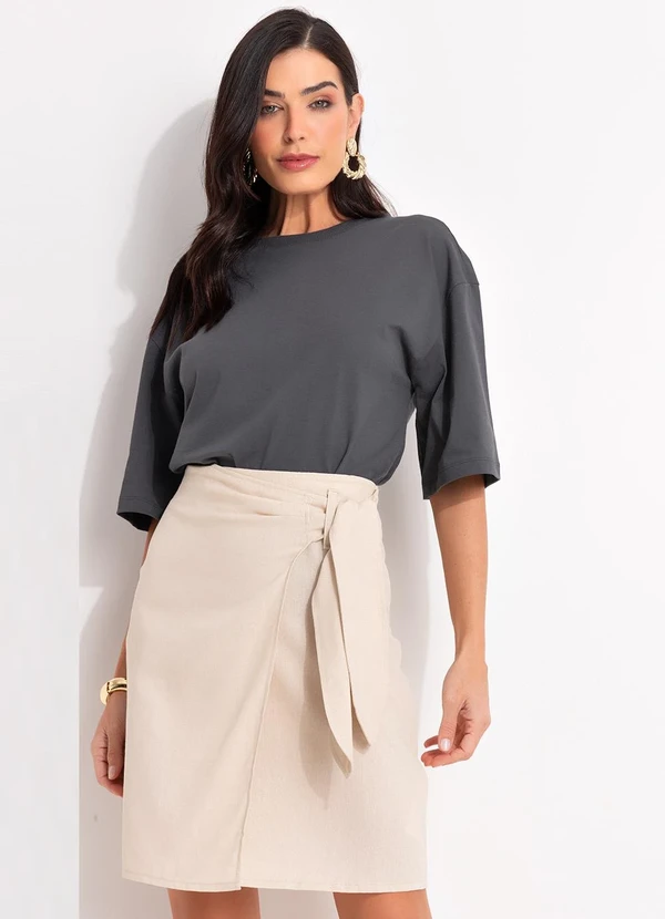 Quintess - Saia Natural Claro em Linho 3