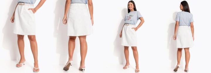 Saia Off White em Jeans