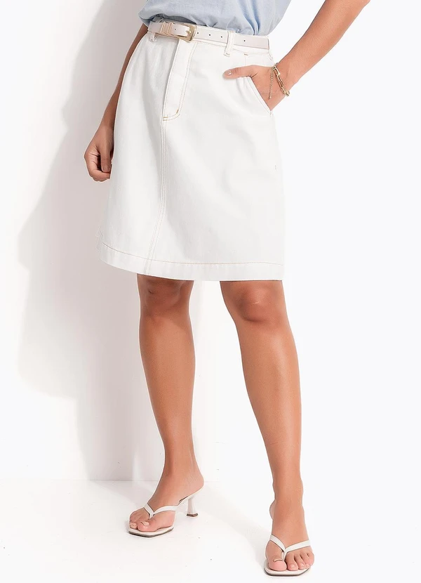 Quintess - Saia Off White em Jeans 5