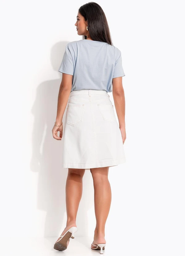 Quintess - Saia Off White em Jeans 7