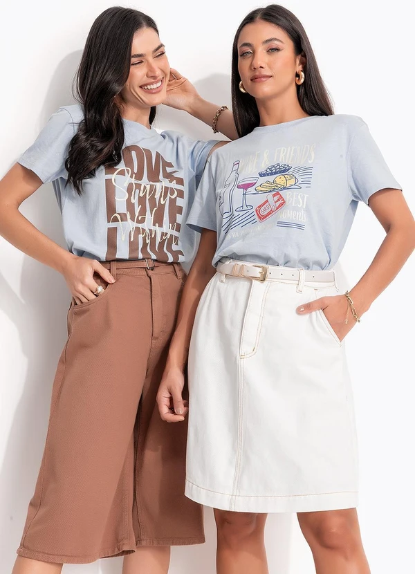 Quintess - Saia Off White em Jeans 8