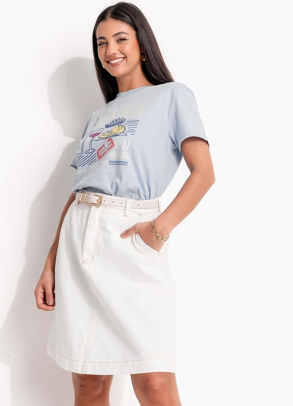 Quintess - Saia Off White em Jeans 9