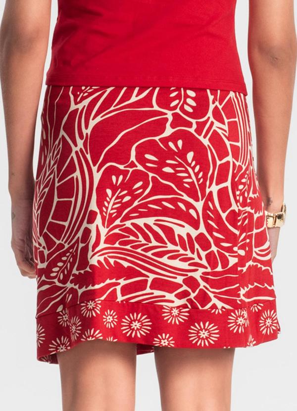 Rovitex - Saia Pareô Curta Feminina Estampada Vermelho 2