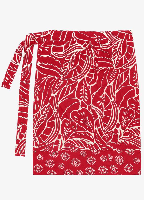 Rovitex - Saia Pareô Curta Feminina Estampada Vermelho 5