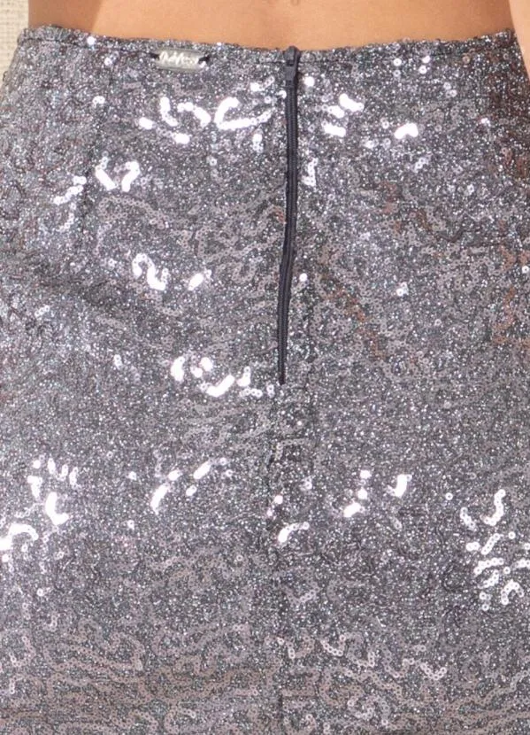 Quintess - Saia Prata em Paetê 6