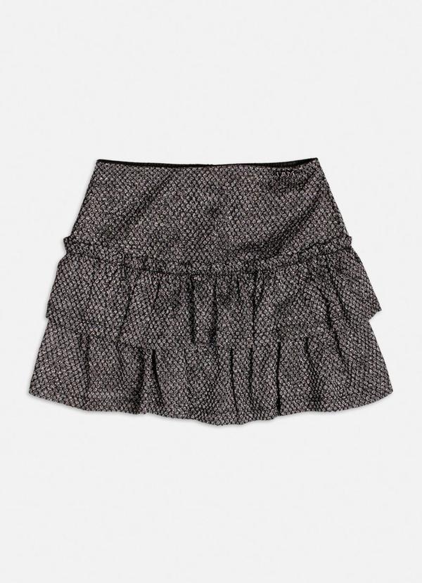 Authoria - Saia Preta com Babados e Brilho Preto 2