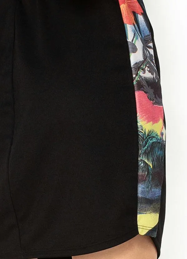 Moda Pop - Saia Preta com Recortes, Amarração e Bolsos 3