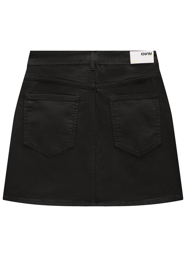 Enfim - Saia Preta Curta Evasê em Sarja 4