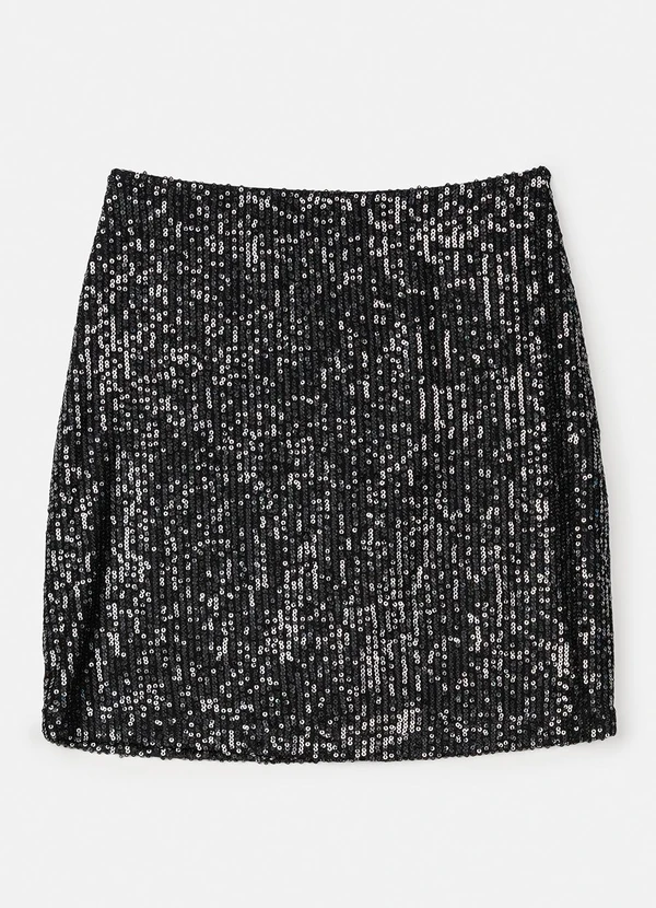 Authoria - Saia Preta de Paetê Preto 5