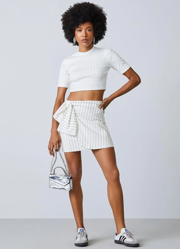 Authoria - Saia Risca de Giz com Maxi Laço Preto 3