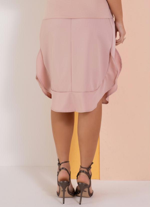 Outlet - Saia Rosê Barra Arredondada com Babados 4
