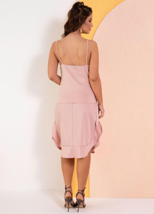 Outlet - Saia Rosê Barra Arredondada com Babados 6