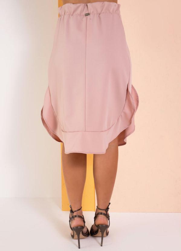 Outlet - Saia Rosê Barra Arredondada com Babados 8