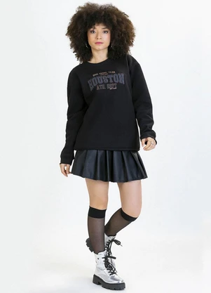 Soft Bonni - Saia Teen em Material Sintético Preto - SOFT BONNI