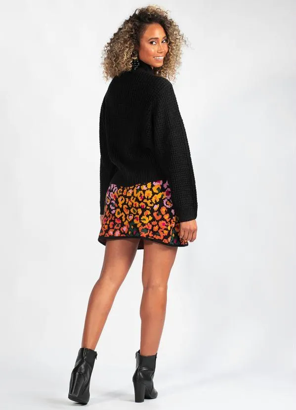 Farm - Saia Tricot Oncinha Flor de Banana Estampada 4